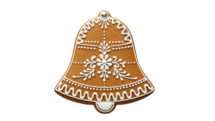 Decorative gingerbread bell isolated on white background