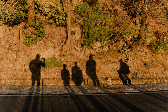 Shadowy Figures on a Hillside: A Glimpse of Connection and Mystery Cast in Warm Light, Inviting Viewers to Imagine the Stories Behind the Silhouettes