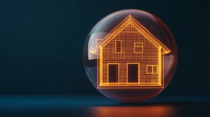 Glowing Home in Bubble, Future Homes, Protection