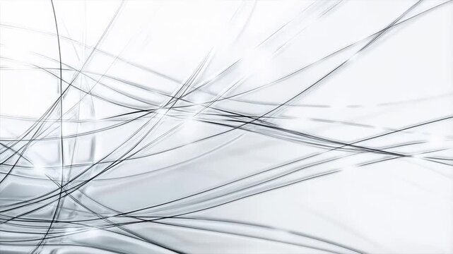 Abstract movement of flowing lines in minimalist design on white background