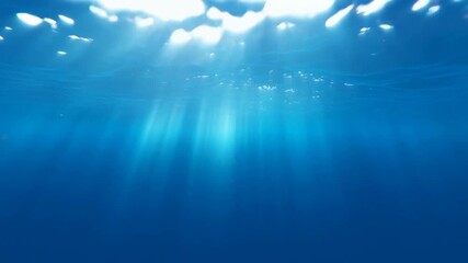 Sunlight rays underwater: capturing peaceful ocean movement and tranquility