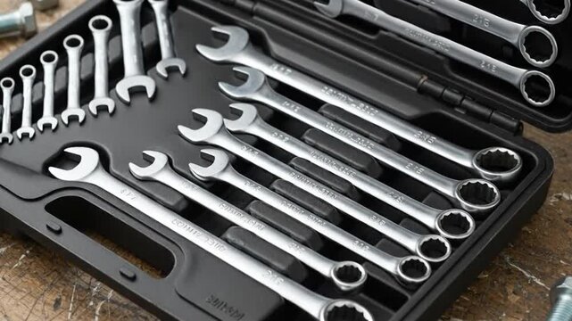 Comprehensive Wrench Set for Automotive and Home Repairs.