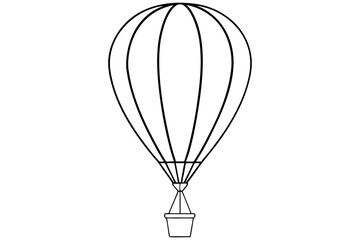 line drawing hot air balloon coloring page fantasy sky illustration