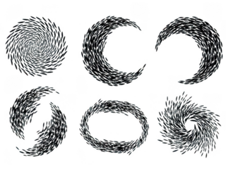 Abstract black and white spiral designs collection