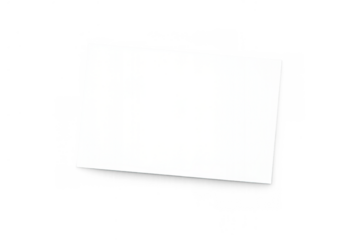 White paper sheet with mock-up space, featuring soft shadow and a clean, blank surface on a transparent background