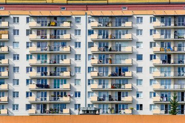 Socialist style residential building with balconies in Gdynia, Poland © oleksandr.info