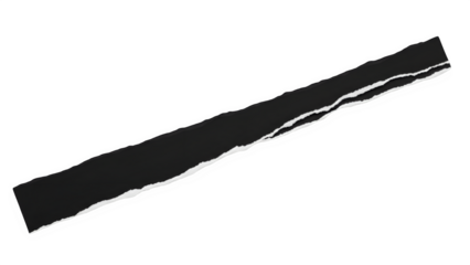 A grayscale image of a wavy white line on a dark gray rectangle isolated on transparent background
