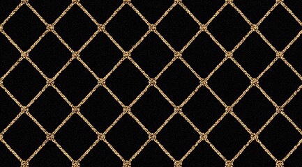 Fototapeta premium Black and gold patterned carpet with gold and black squares. The squares are arranged in a grid pattern