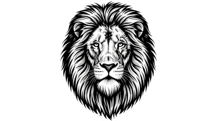 Obraz premium Majestic lion head illustration drawing.