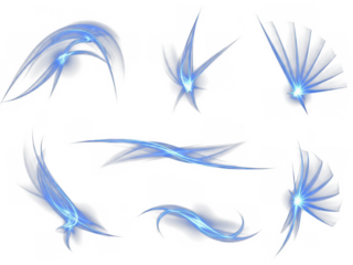 Abstract blue light flare effects collection