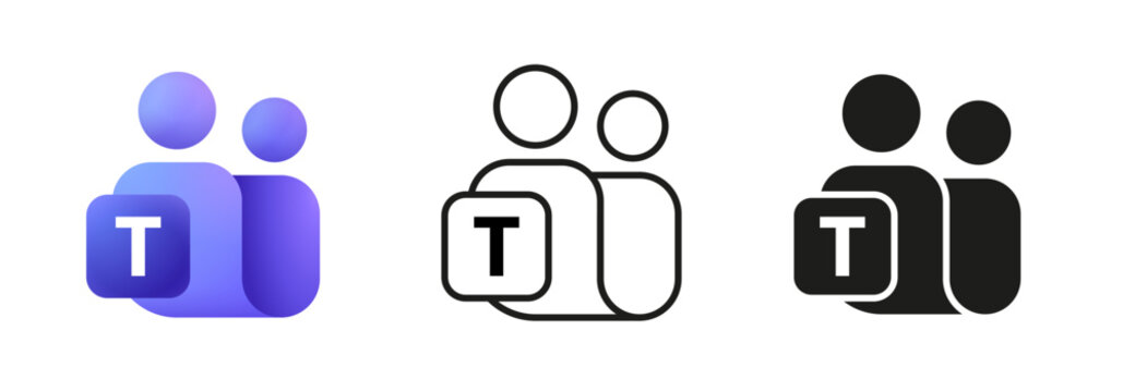 Microsoft teams new logo icon set, updated Microsoft team logotype