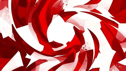 Vibrant Red and White Abstract Design.