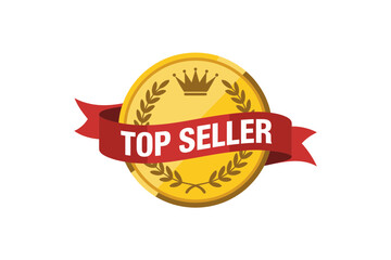 A gold medal with a red ribbon declares 'Top Seller'