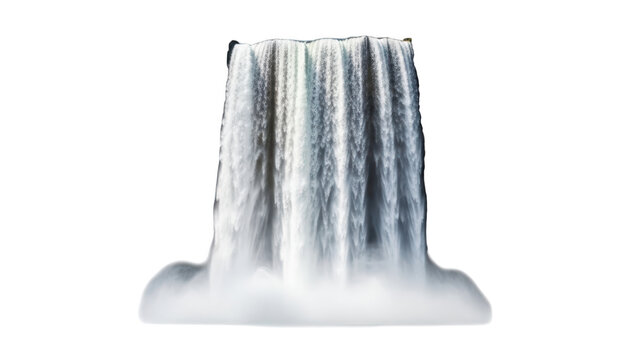 Majestic waterfall flowing gracefully isolated on transparent background - Powered by Adobe
