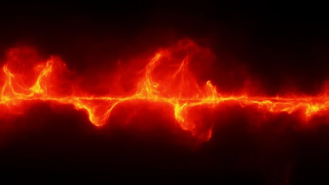 Fiery waveform: pulsing energy and light in motion