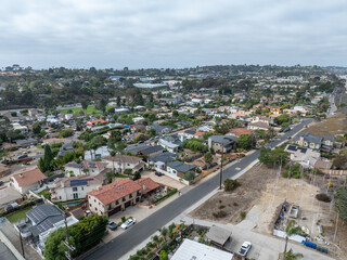 Fototapeta premium Aerial view of Wealthy Del Mar town in San Diego South California, USA. 