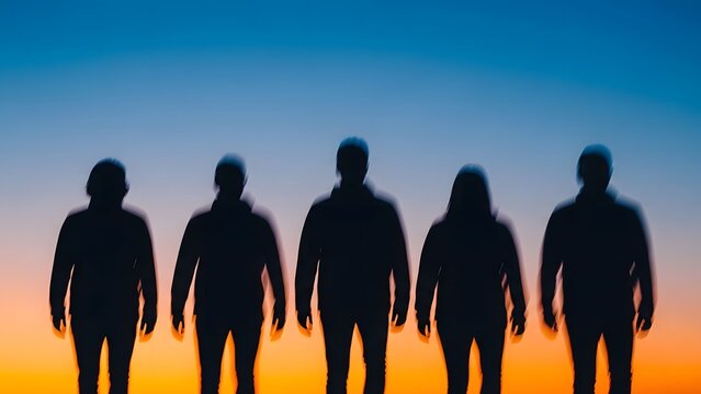 Silhouettes at sunset - Powered by Adobe