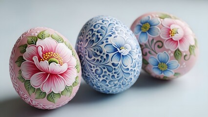 Intricate floral easter eggs