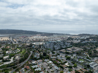 Obraz premium Aerial view of Wealthy Del Mar town in San Diego South California, USA. 