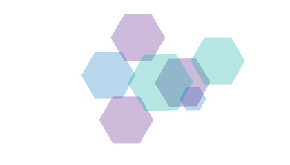 Abstract geometric composition with soft pastel hexagons overlapping on a light background