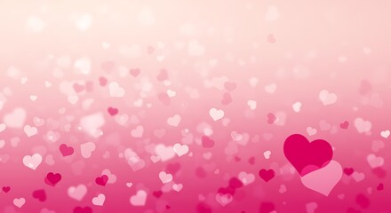 Pink heart background with small and large hearts  love and romance concept