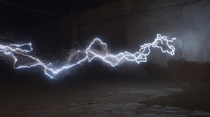 Kinetic neon chamber interior with luminous lines in constant motion, dark background enhancing contrast and evoking futuristic technology and immersive experience. cinematic color correction,