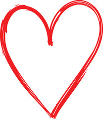A simple line art icon of the outline of a heart shape, representing love, affection, and emotion.
