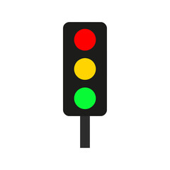 traffic light on white background, Modern Flat Vector Hazard Icon Set: General Warning, Radiation Safety, and Toxic Material Symbols for Safety Compliance 2026