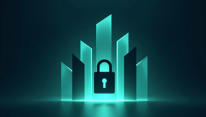 Metropolitan cyber protection concept illustration