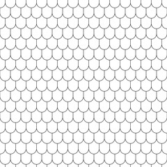 Japan traditional ethnic embroidery ornament with repeated scallops. Fish scale. Repeat scallop background. Seamless surface pattern design with scales. Ancient japanese sashiko uroko motif. Squama.