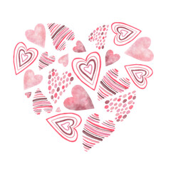 Pink and Red Heart Collage for Valentine's Day