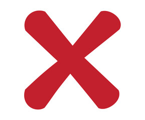 Fototapeta premium A large red X symbol on a plain white background