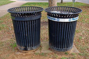 City park garbage receptacles