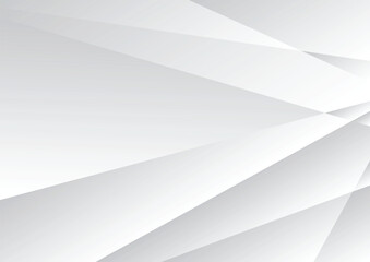 Abstract White and Gray Geometric Background with Intersecting Lines and Gradient Planes