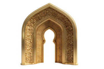 Intricate islamic archway isolated on transparent background
