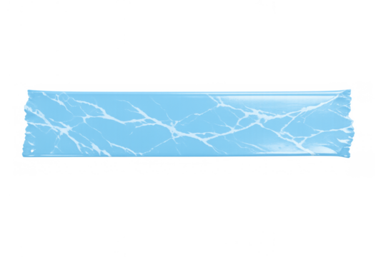 Blue adhesive tape with marble texture, a rectangular strip element for design, transparent background - Powered by Adobe