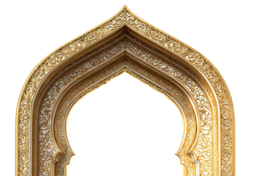Intricate islamic archway isolated on transparent background - Powered by Adobe