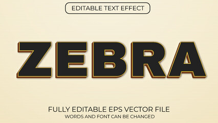 Zebra editable text effect
