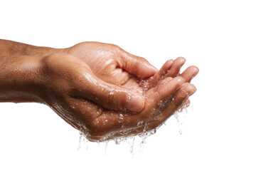 Fototapeta premium Hands holding water isolated on transparent background