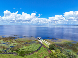 Memorial Point at Lakefront Park located on East Lake Toho in the city of St Cloud in Osceola County, Florida.