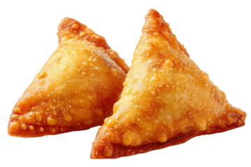 Golden brown pastries isolated on transparent background