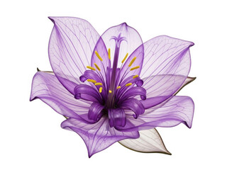 Vibrant purple flower isolated on white background