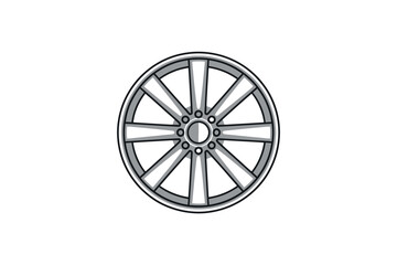 Obraz premium A detailed illustration of a car wheel with a sleek design