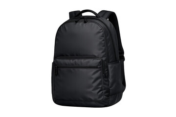 Naklejka premium Black nylon backpack for school, travel, and daily commuting, ready for carrying books, laptops, and essentials on journeys
