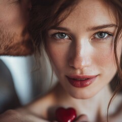 Romantic Valentine's Day scene, soft natural lighting
