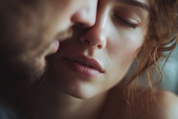 Romantic Valentine's Day scene, authentic emotions, photorealistic style, soft natural lighting