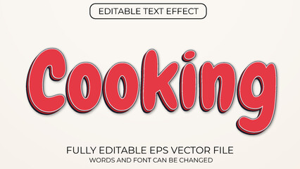 Cooking editable text effect