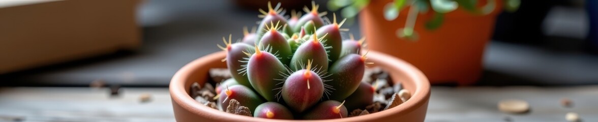 Bunny ear cactus in a terracotta pot, a charming succulent with playful pads and delicate spines, perfect for home decor, drought tolerant, bunny ear cactus, indoor plant