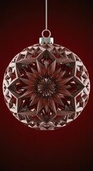 Elegant Christmas abstract bauble design featuring complex geometric shapes ideal for sophisticated holiday headers and backgrounds ,celebration ,copy space ,luxury