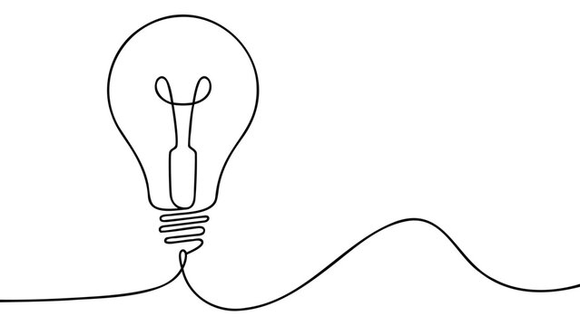 Innovative light bulb moment with flowing wire - Powered by Adobe